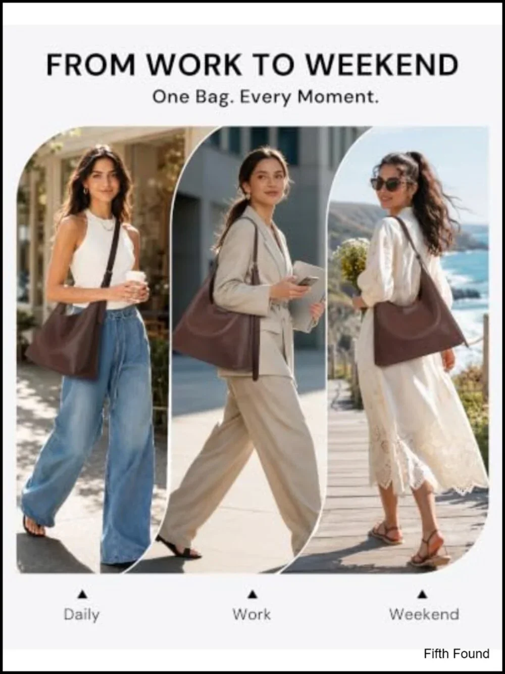 Vegan Leather Slouchy Hobo Shoulder Bag for Women Large Laptop Purse